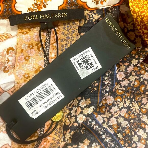 Kobi Halperin Amy Printed Silk Blouse, NWT, Size L - Picture 7 of 8